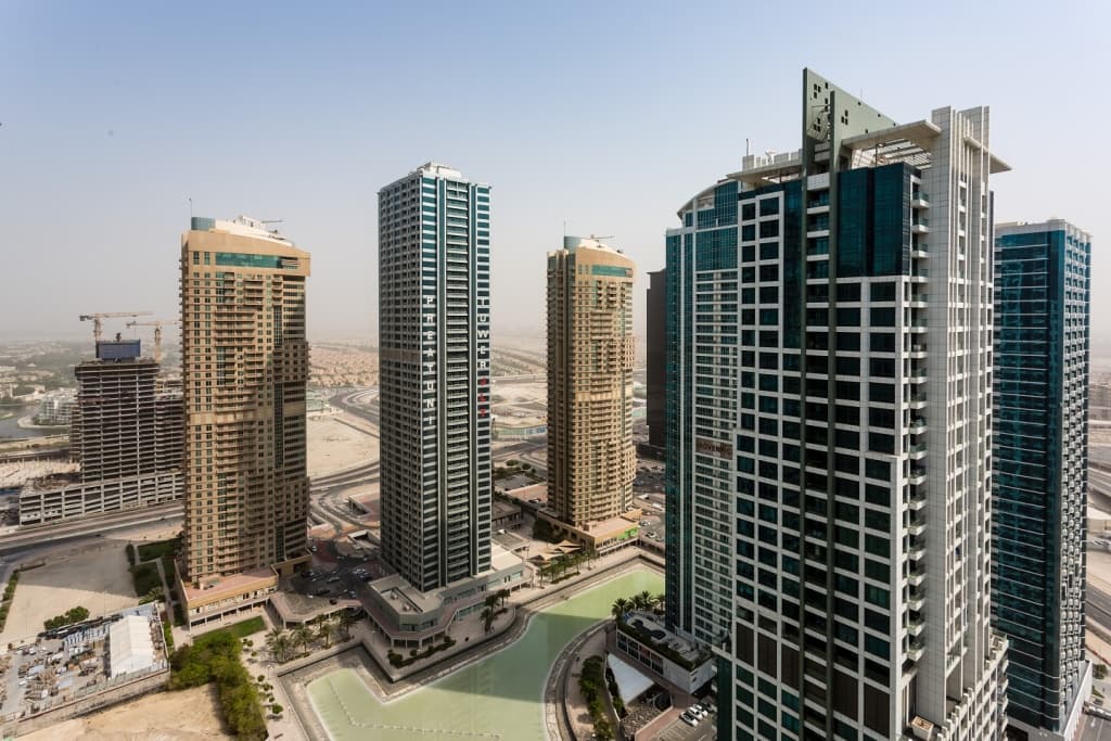Lake views from 2 bedroom apartment in JLT 6